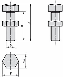 THRUST BOLT  M6, A=30