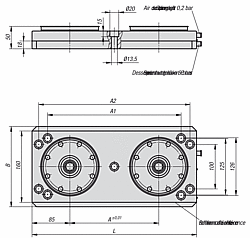 [-de-] ZERO LOCK SPANNPLATTEN 2-FACH MIT EINBAUSPANNER AUSSEND. 129MM