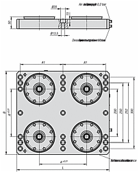 [-de-] ZERO LOCK SPANNPLATTEN 4-FACH MIT EINBAUSPANNER AUSSEND. 129MM