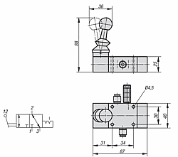 [-de-] ZERO LOCK PNEUMATISCHE STEUEREINH. HANDHEBEL-VENTIL MIT RASTE 15-HR-18-320